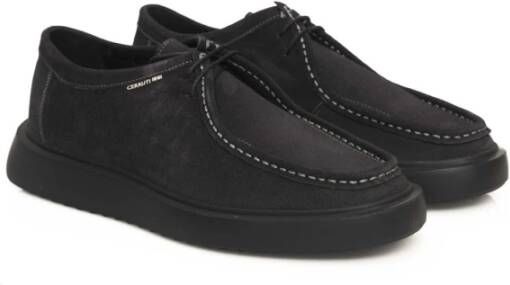 Cerruti 1881 Derby Leren Schoenen Hoge Rubberen Zool Black Dames