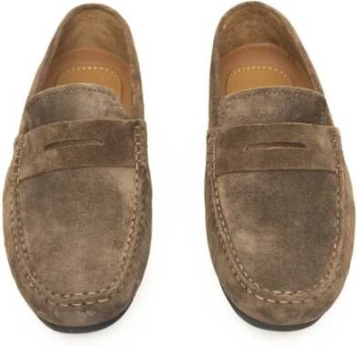 Cerruti 1881 Heren Leren Driver Mocassins Rubberen Zool Brown Heren