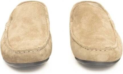 Cerruti 1881 Heren Leren Driver Mocassins Rubberen Zool Beige Heren
