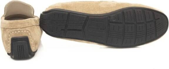 Cerruti 1881 Heren Leren Driver Mocassins Rubberen Zool Beige Heren