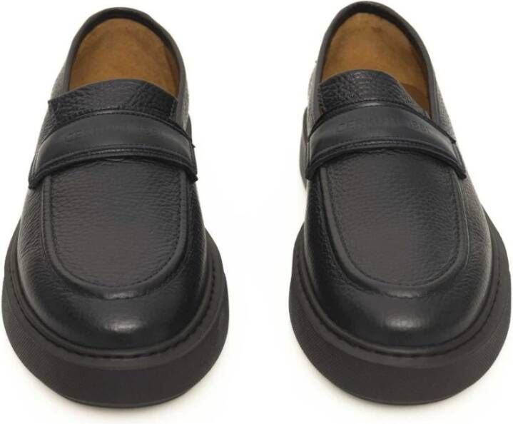 Cerruti 1881 Heren Leren Loafers Hoge Rubberen Zool Blue Heren