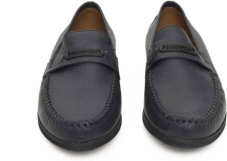 Cerruti 1881 Heren Leren Loafers Rubberen Zool Blue Heren