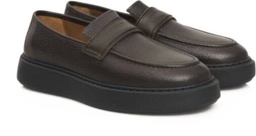 Cerruti 1881 Heren Leren Mocassins Hoge Rubberen Zool Brown Heren