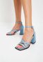 Cesare Gaspari Blauwe Blokhak Sandalen Blue Dames - Thumbnail 12