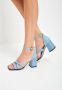 Cesare Gaspari Blauwe Blokhak Sandalen Blue Dames - Thumbnail 13
