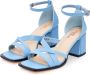 Cesare Gaspari Blauwe Blokhak Sandalen Blue Dames - Thumbnail 3