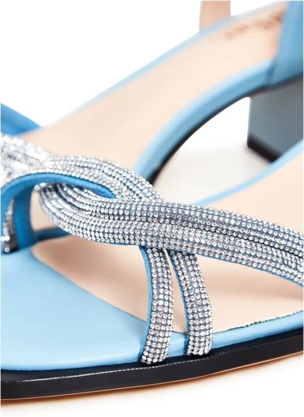 Cesare Gaspari Blauwe Blokhak Sandalen Blue Dames
