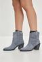 Cesare Gaspari Blauwe Cowboy Laarzen Blokhak Blue Dames - Thumbnail 8