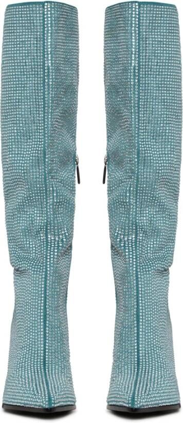 Cesare Gaspari Blauwe Jewel Stiletto Kniehoge Laarzen Blue Dames