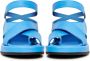 Cesare Gaspari Blauwe Leren Plateau Sandalen Blue Dames - Thumbnail 3