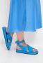 Cesare Gaspari Blauwe Leren Plateau Sandalen Blue Dames - Thumbnail 8