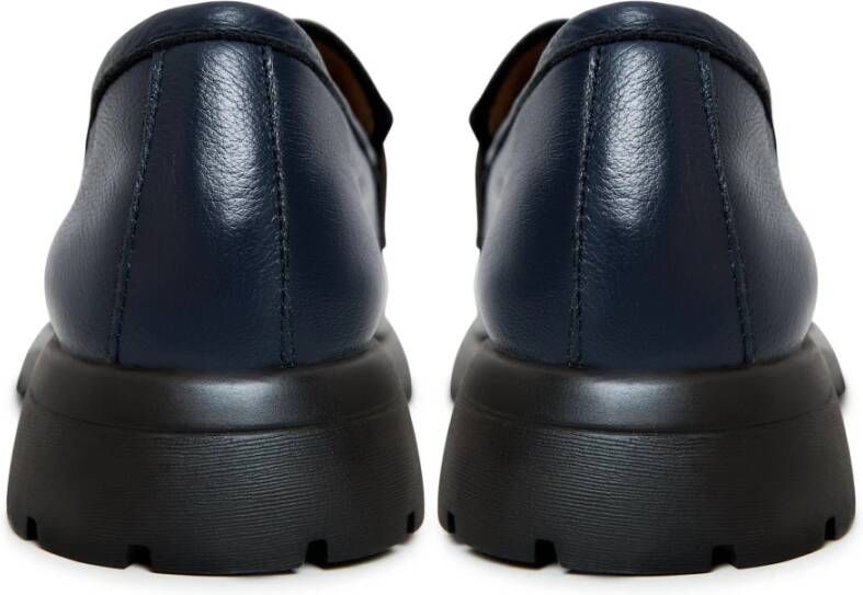Cesare Gaspari Blauwe Leren Platform Loafers Blue Dames