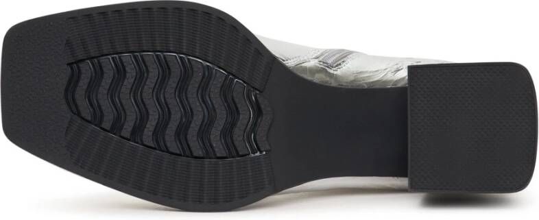 Cesare Gaspari Block Heel Enkellaarsjes Dita Zilver