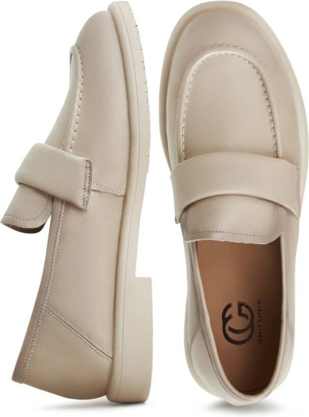 Cesare Gaspari Block Heeled Loafers Stephanie Beige Dames