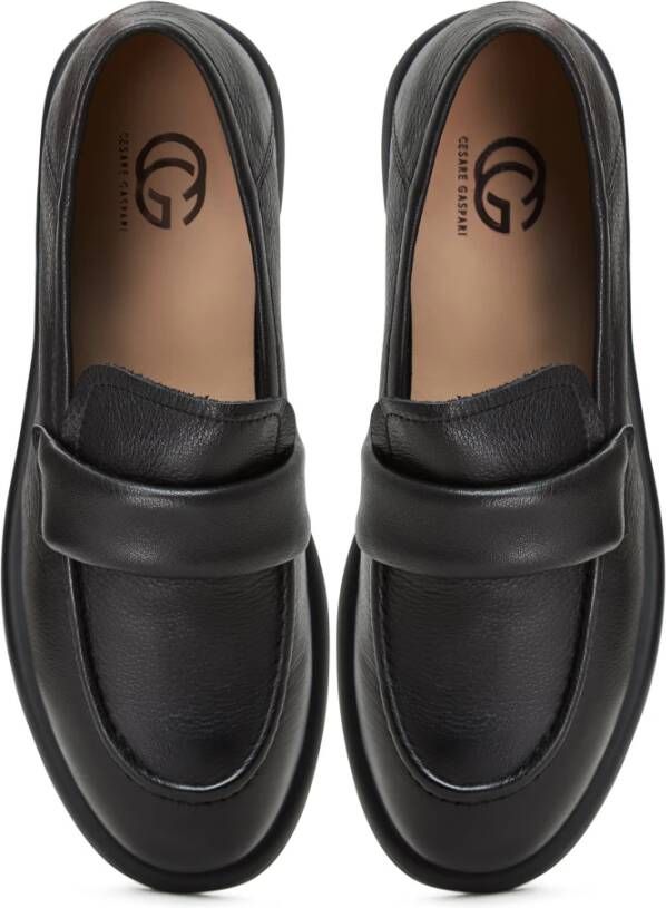 Cesare Gaspari Block Heeled Loafers Zwart Black Dames