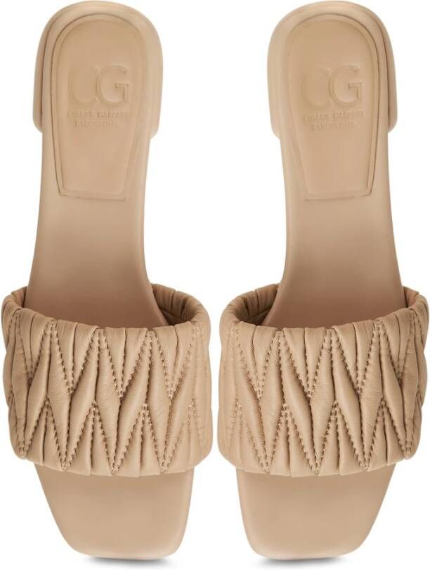 Cesare Gaspari Block Heeled Slippers Stephanie Beige Dames