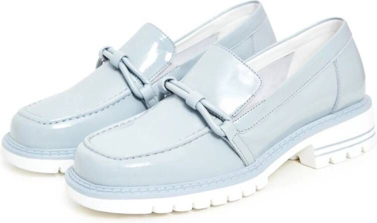 Cesare Gaspari Block Heels Loafers Blauw Blue Dames