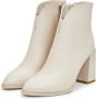 Cesare Gaspari Blokhak Enkellaarsjes Beige Dames - Thumbnail 2