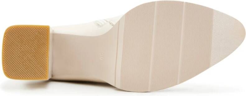Cesare Gaspari Blokhak Enkellaarsjes Beige Dames