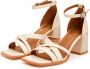 Cesare Gaspari Blokhak Sandalen Beige Dames - Thumbnail 3