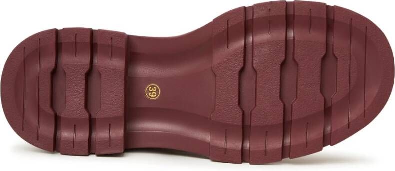 Cesare Gaspari Bordeaux Leren Platform Enkellaarzen Red Dames