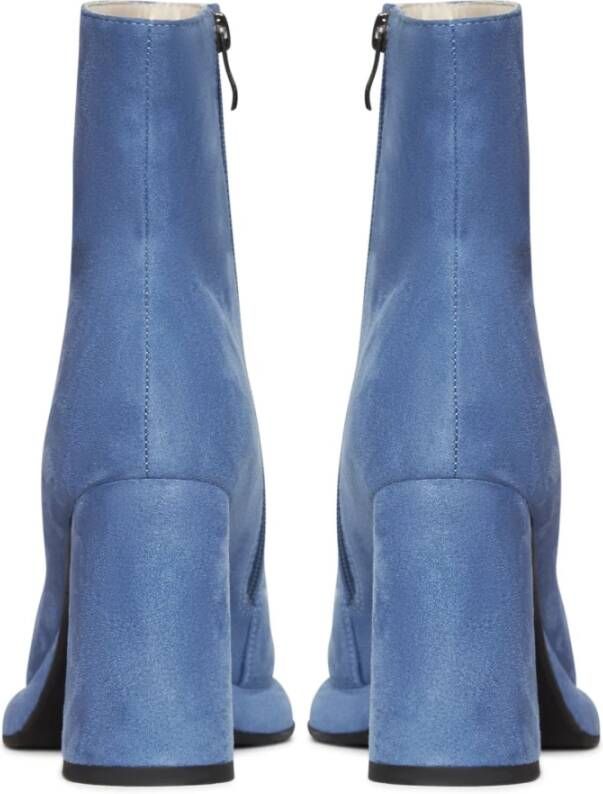 Cesare Gaspari Casual Block Heel Ankle Boots Blue Dames
