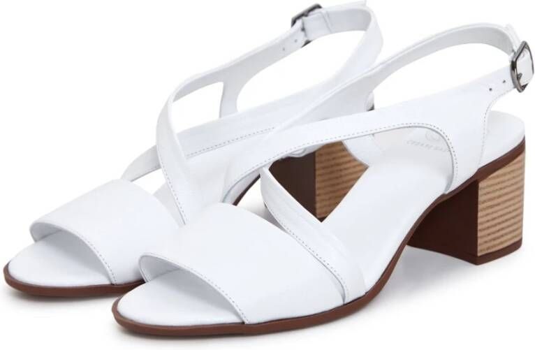 Cesare Gaspari Casual Blokhak Sandalen Wit White Dames