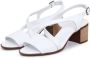Cesare Gaspari Casual Blokhak Sandalen Wit White Dames - Thumbnail 3