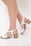 Cesare Gaspari Casual Blokhak Sandalen Wit White Dames - Thumbnail 5