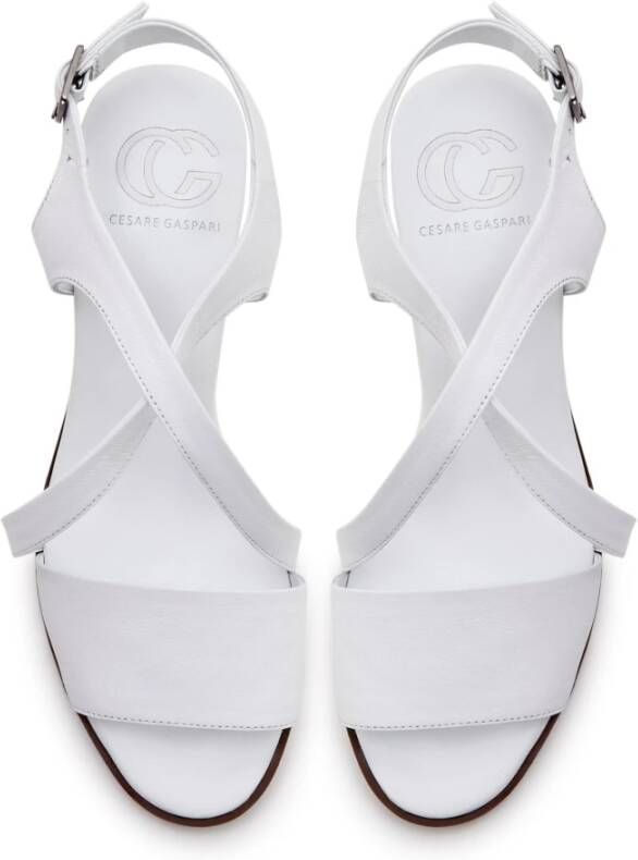 Cesare Gaspari Casual Blokhak Sandalen Wit White Dames