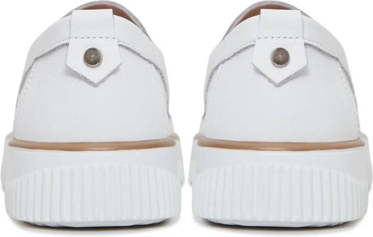 Cesare Gaspari Casual leren platformloafers Wit White Dames