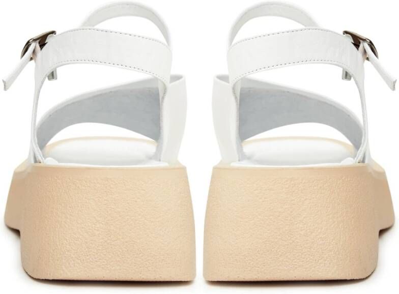 Cesare Gaspari Casual platform sandalen Wit White Dames