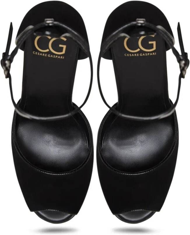 Cesare Gaspari Charm Block Heel Pumps Zwart