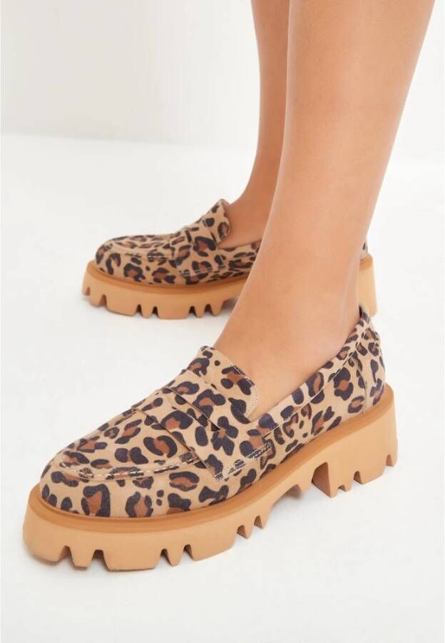 Cesare Gaspari Chunky Platform Loafers Leopard Multicolor Dames