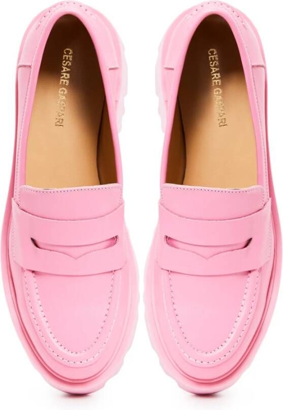 Cesare Gaspari Chunky Platform Loafers Pink Dames