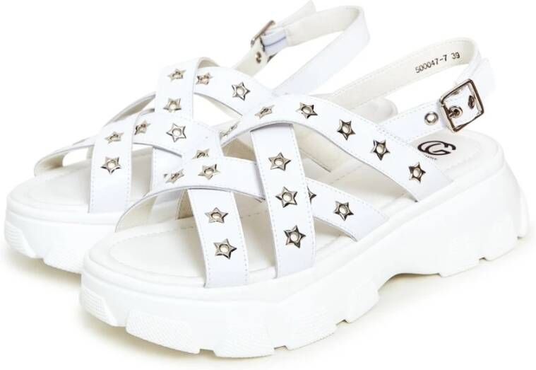 Cesare Gaspari Chunky Platform Sandalen Wit White Dames