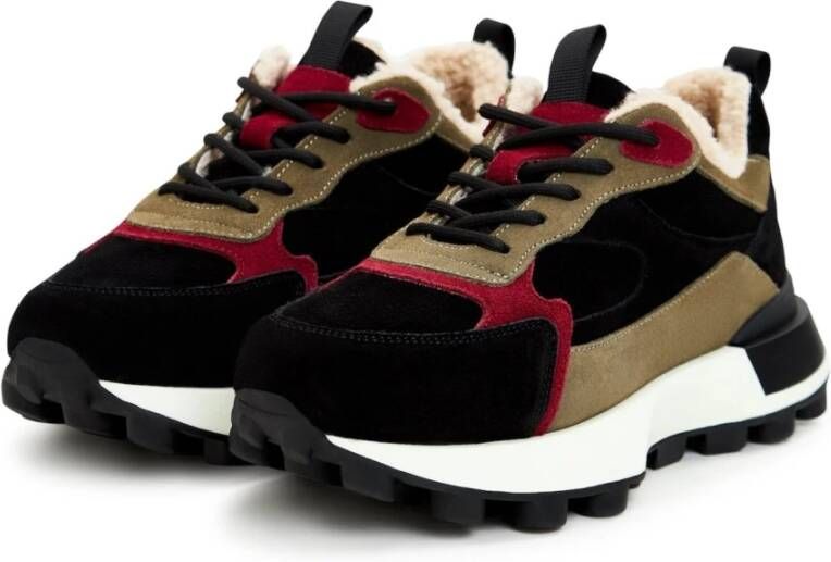 Cesare Gaspari Chunky Platform Sneakers Brown Multicolor Dames