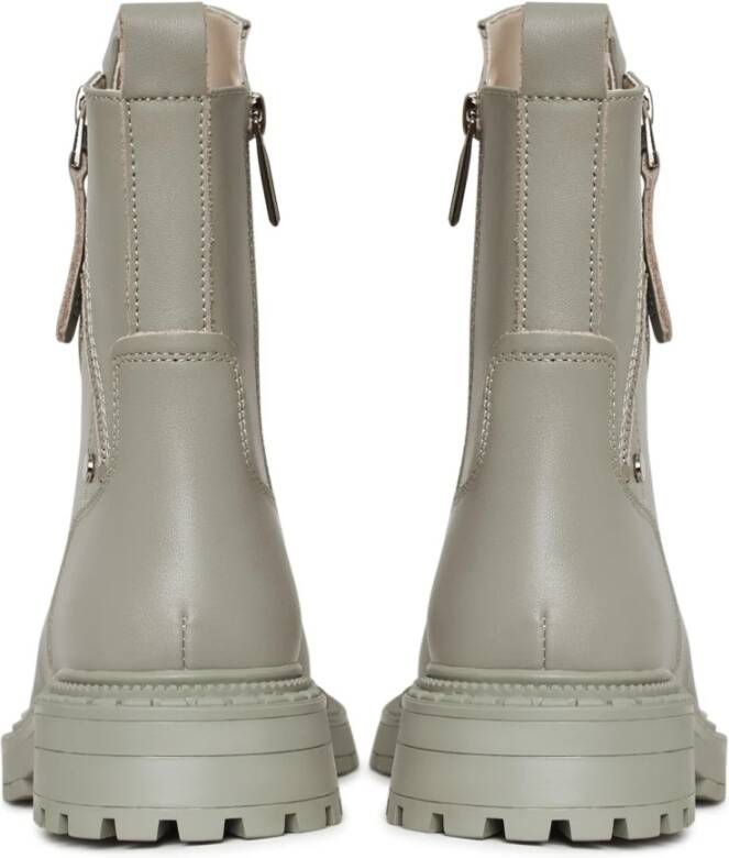 Cesare Gaspari Platform Leren Enkellaarzen Groen Green Dames