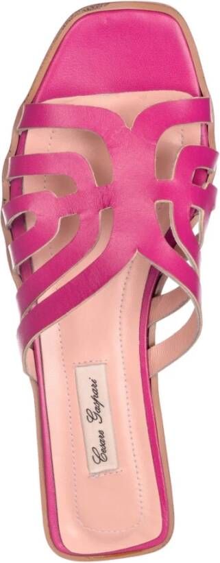 Cesare Gaspari Elegant Laser Cut Pink Sandals Pink Dames