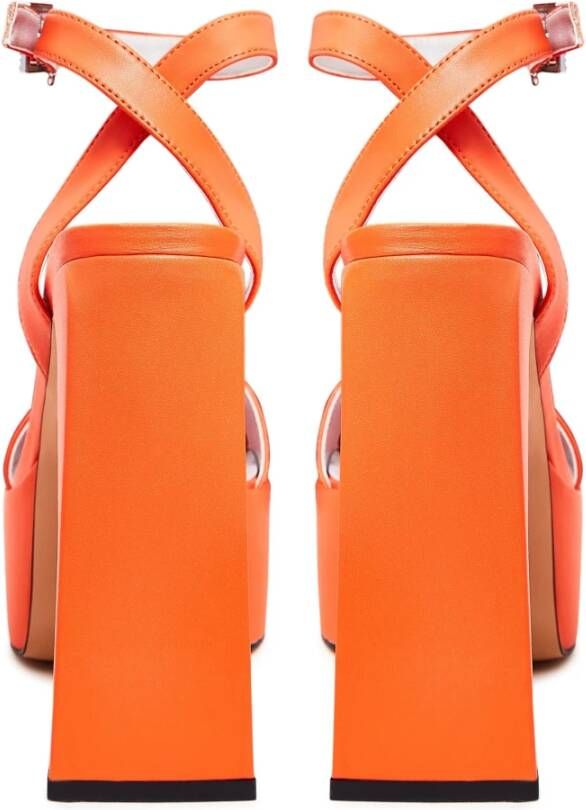Cesare Gaspari Elegant Orange High-Heeled Sandals Orange Dames