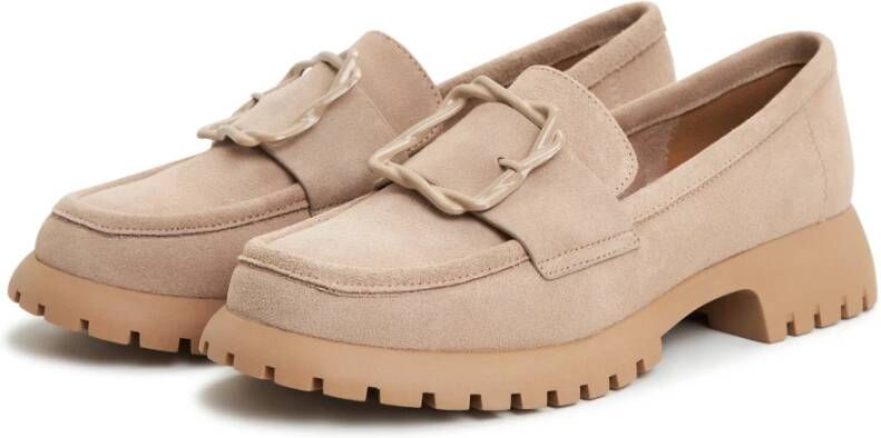 Cesare Gaspari Elegant Platform Loafers Beige Dames