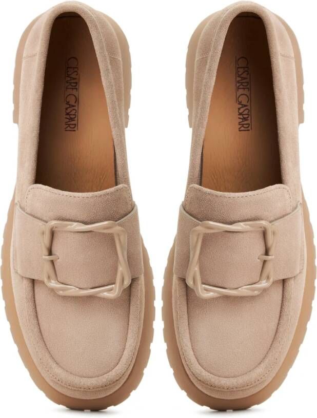 Cesare Gaspari Elegant Platform Loafers Beige Dames