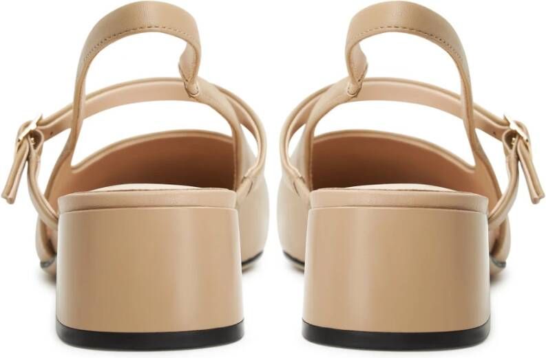 Cesare Gaspari Elegant Slingback Block Heels Pumps Beige Dames