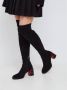 Cesare Gaspari Elegant Suede Over-the-Knee Boots Black Dames - Thumbnail 10