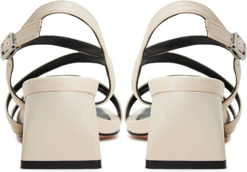 Cesare Gaspari Elegante Block Heels Sandalen Beige Dames