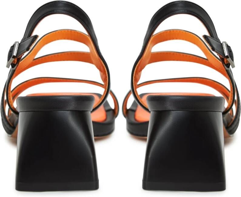 Cesare Gaspari Elegante Block Heels Sandalen Zwart Black Dames
