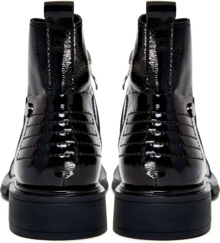 Cesare Gaspari Elegante Enkellaarzen Antonia Lak Zwart Black Dames