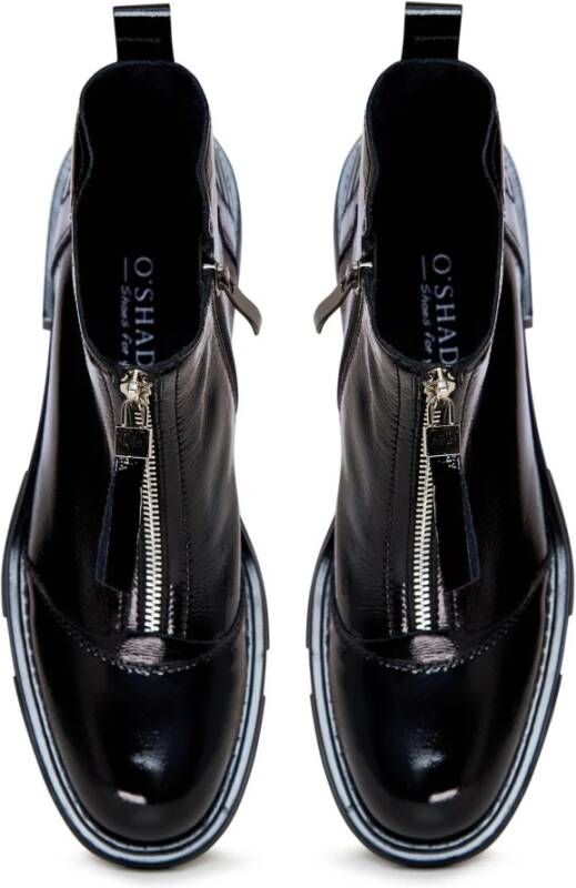 Cesare Gaspari Elegante Enkellaarzen Antonia Lak Zwart Black Dames
