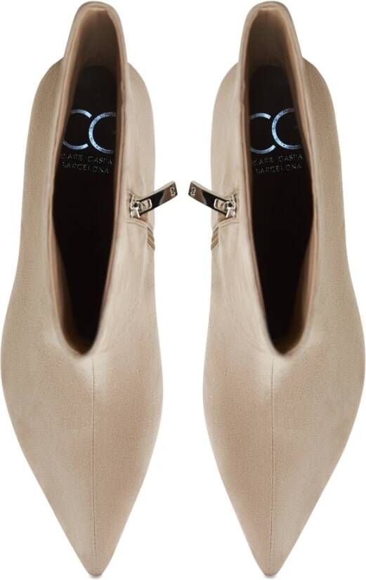 Cesare Gaspari Elegante Enkellaarzen Beige Dames