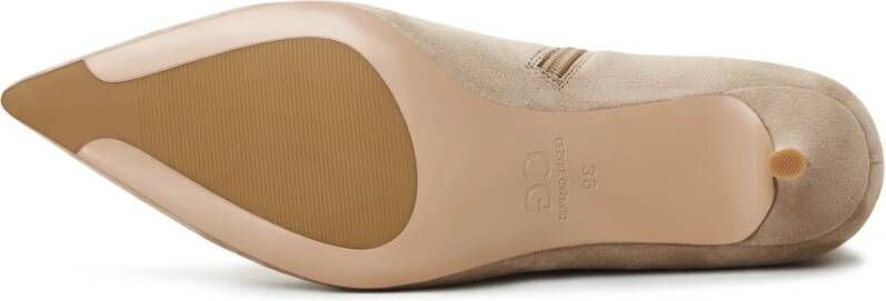 Cesare Gaspari Elegante Enkellaarzen Beige Dames
